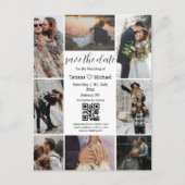 de stijlvolle 8 foto's collage qr code sparen de d aankondigingskaart (Voorkant)