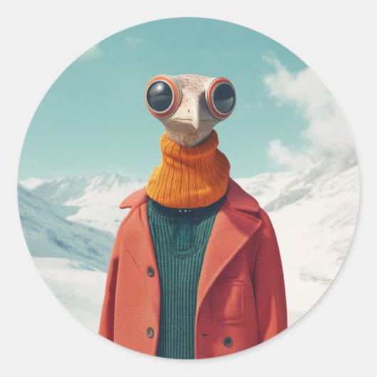 De stijlvolle Avian Adventurer Ronde Sticker (Voorkant)