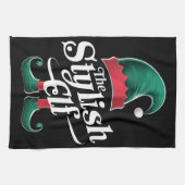 De stijlvolle Elf Group die kerstmis uit de famili Theedoek (Horizontaal)