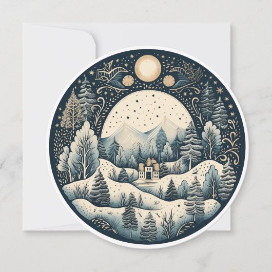 De stille betovering van de winter feestdagenkaart (Voorkant)