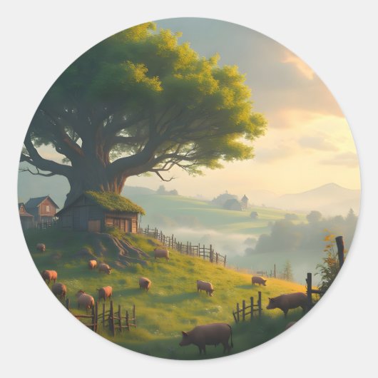 De Stille Boerderij -  Ronde Sticker (Voorkant)