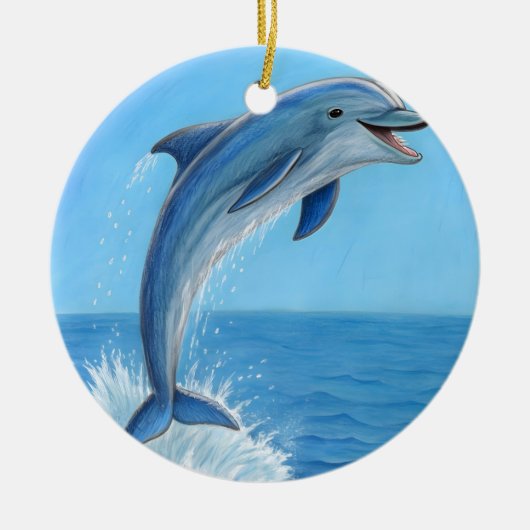 De Stille Dans van de Dolfijn Keramisch Ornament (Voorkant)
