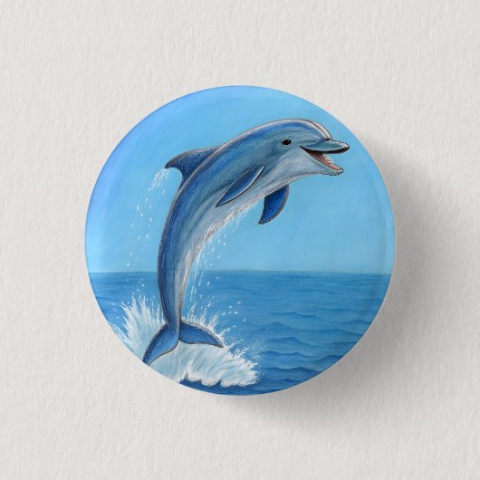 De Stille Dans van de Dolfijn Ronde Button 3,2 Cm (Voorkant)
