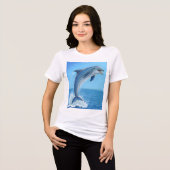 De Stille Dans van de Dolfijn Tri-Blend Shirt (Voorkant volledig)
