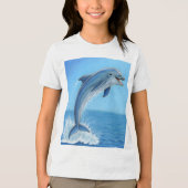 De Stille Dans van de Dolfijn Tri-Blend Shirt (Voorkant)