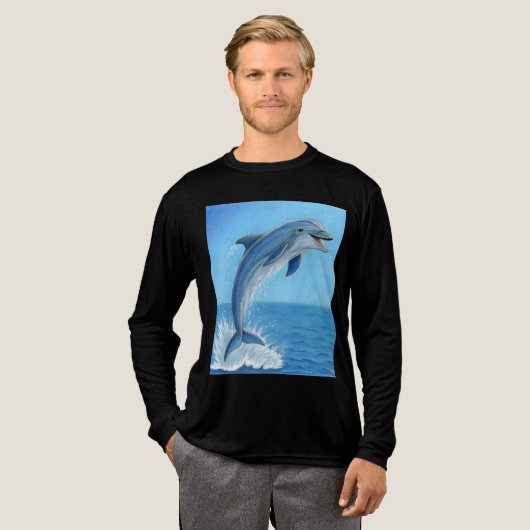 De Stille Dans van de Dolfijn Tri-Blend Shirt (Voorkant)