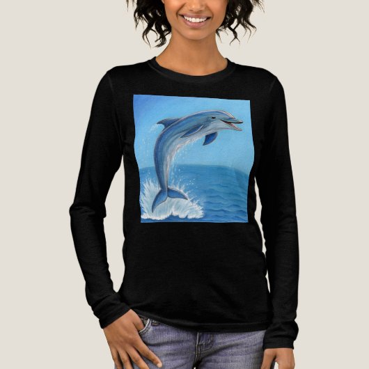 De Stille Dans van de Dolfijn Tri-Blend Shirt (Voorkant)