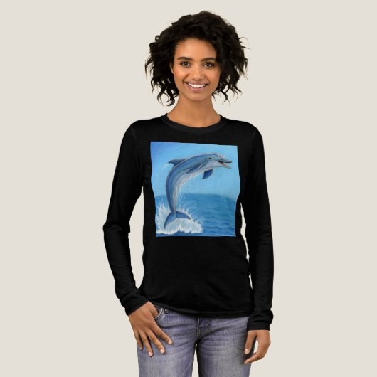 De Stille Dans van de Dolfijn Tri-Blend Shirt (Voorkant)