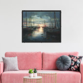 De stille haven canvas afdruk (Insitu (Woonkamer))