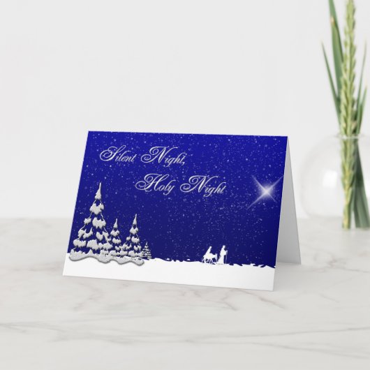 De Stille Nacht van Kerstmis van de winter Feestdagen Kaart (Voorkant)