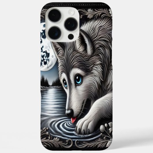De stille reflectie van de witte wolf Case-Mate iPhone case (Achterkant)