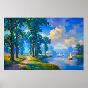 De stille rivier bevaren poster