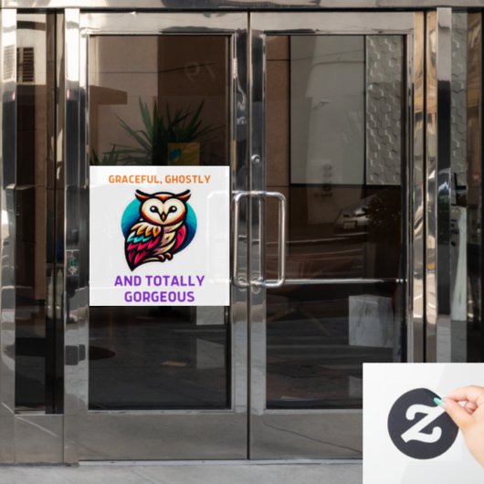 De stille schoonheid van de Bran Owl Natuur Raamsticker (Kantoordeur)