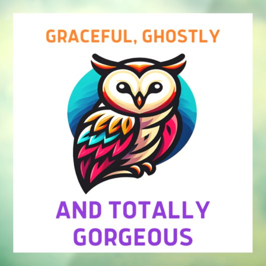 De stille schoonheid van de Bran Owl Natuur Raamsticker (Vel 3)