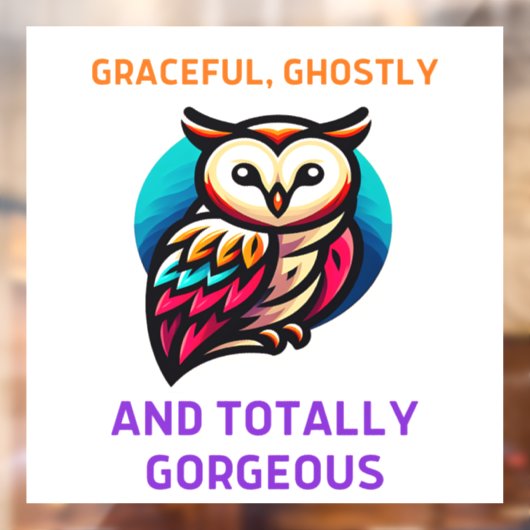 De stille schoonheid van de Bran Owl Natuur Raamsticker (Vel 2)