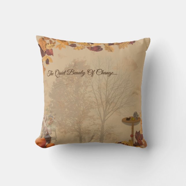 De Stille Schoonheid Van Verandering- Herfst Cozy  Kussen (Voorkant)