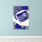 De stille trompet canvas afdruk (Insitu (Houten vloer))