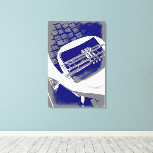 De stille trompet canvas afdruk (Insitu (Houten vloer))