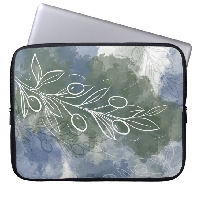 De Stille Tuin: Olijven Laptop Sleeve (Voorkant)