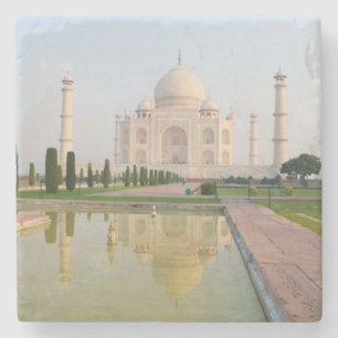 De stille vredige Taj Mahal bij zonsopgang een van Stenen Onderzetter
