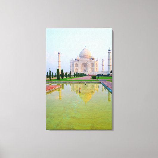 De stille vreedzame Taj Mahal in de wereld Canvas Afdruk (Voorkant)