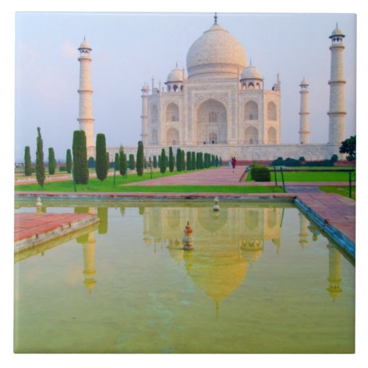 De stille vreedzame Taj Mahal in de wereld Tegeltje (Voorkant)