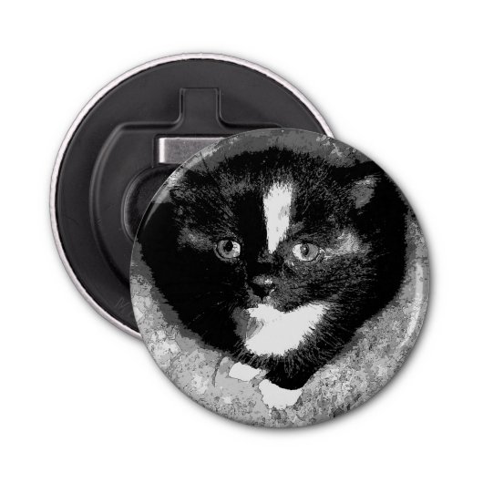 De stille waarnemer button flesopener (Voorkant)