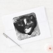 De stille waarnemer vierkante sticker (Envelop)