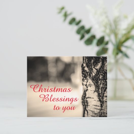 De stille Zegen van Kerstmis van de Boom van de Feestdagenkaart (Staand voorkant)