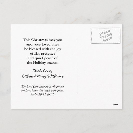 De stille Zegen van Kerstmis van de Boom van de Feestdagenkaart (Achterkant)