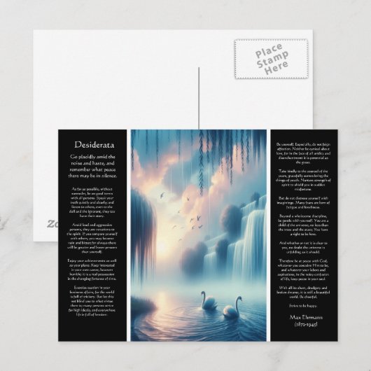 De stilte van de Desiderata waterval Briefkaart (Voorkant / Achterkant)