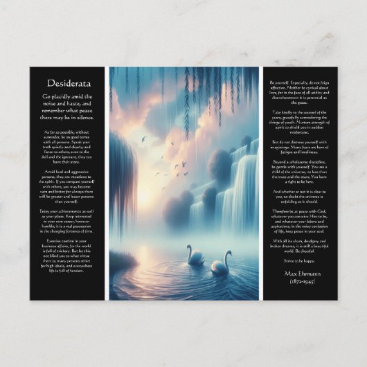 De stilte van de Desiderata waterval Briefkaart (Voorkant)