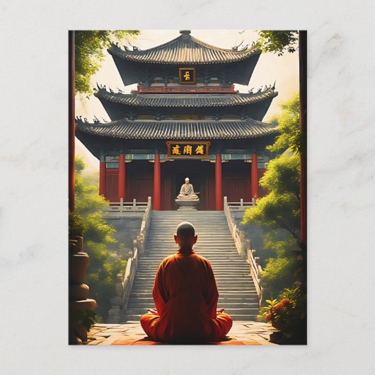 De stilte van de tempel briefkaart (Voorkant)