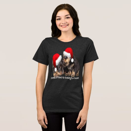 De stinterpoten komen aan de stad Cute Rottweiler  Tri-Blend Shirt (Voorkant volledig)