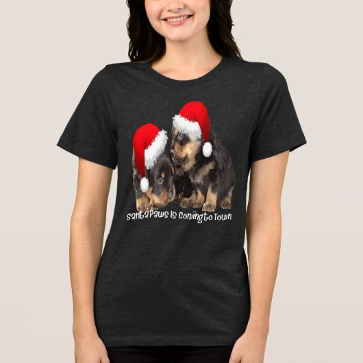 De stinterpoten komen aan de stad Cute Rottweiler  Tri-Blend Shirt (Voorkant)