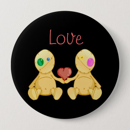 De Stitches Love Ronde Button 4,0 Cm (Voorkant)