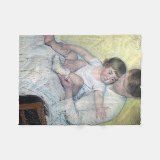 De Stocking, Mary Cassatt Fleece Deken (Voorkant (Horizontaal))