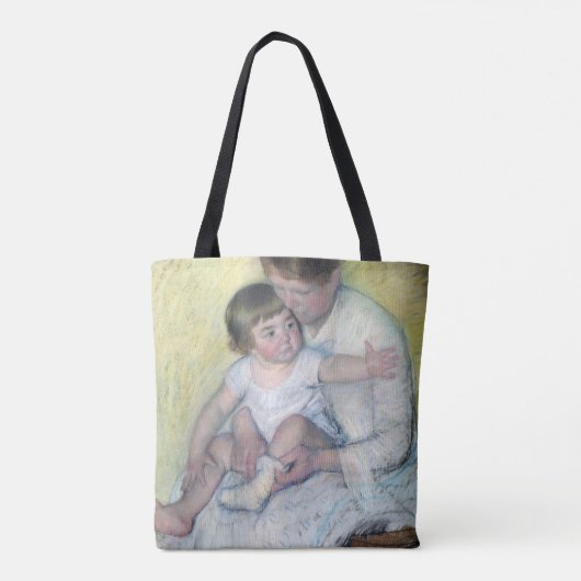 De Stocking, Mary Cassatt Tote Bag (Achterkant)