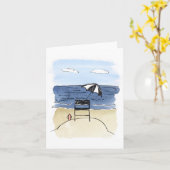 De Stoel van de badmeester op het Strand Notecards Kaart (Gele Bloem)