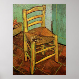 De stoel van Vincent met zijn pijp door Vincent va Poster