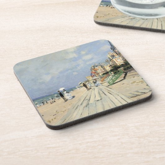 De stoep in Trouville door Claude Monet Bier Onderzetter (Linkerzijde)