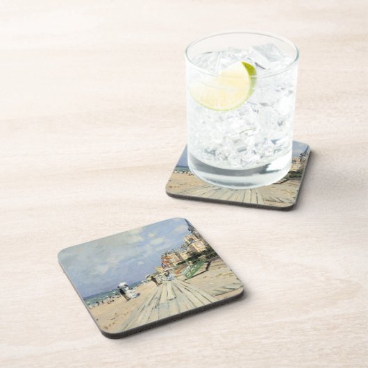 De stoep in Trouville door Claude Monet Bier Onderzetter (Rechterzijde)