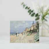 De stoep in Trouville door Claude Monet Briefkaart (Staand voorkant)