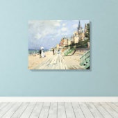 De stoep in Trouville door Claude Monet Canvas Afdruk (Insitu (Houten vloer))