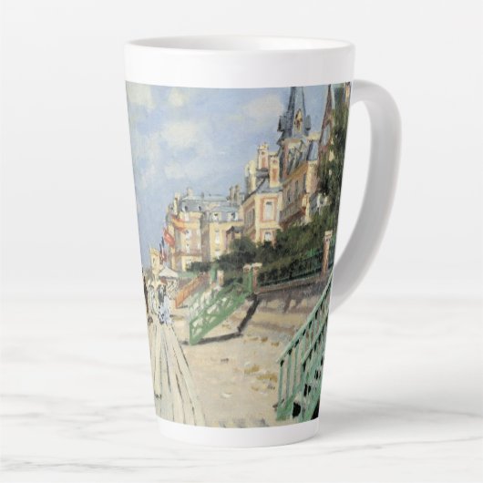 De stoep in Trouville door Claude Monet Latte Mok (Rechterhoek)