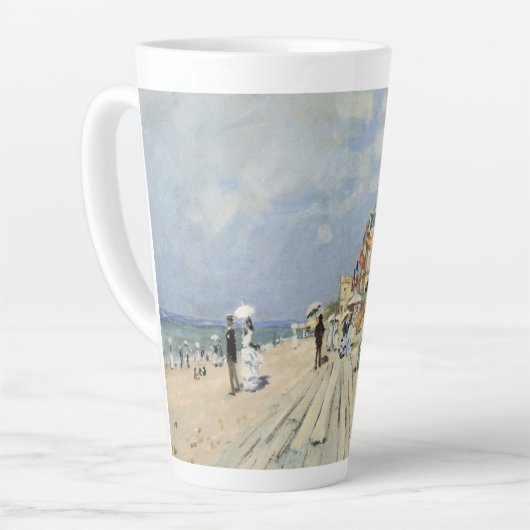 De stoep in Trouville door Claude Monet Latte Mok (Linkerhoek)