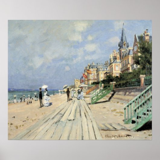 De stoep in Trouville door Claude Monet Poster (Voorkant)
