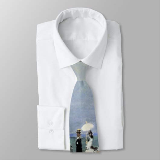 De stoep in Trouville door Claude Monet Stropdas (Gebonden)