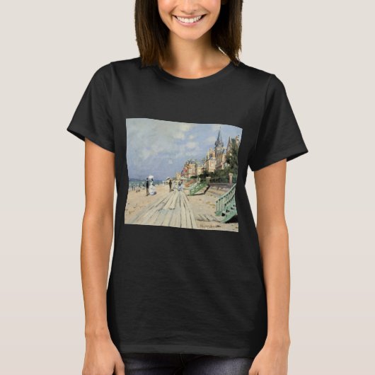 De stoep in Trouville door Claude Monet T-shirt (Voorkant)