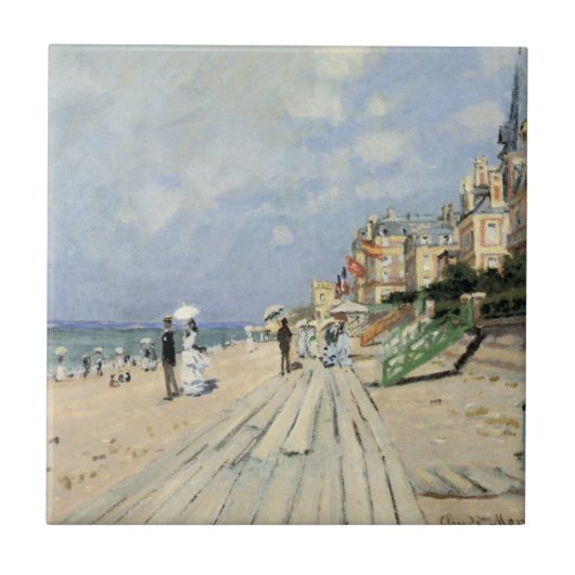De stoep in Trouville door Claude Monet Tegeltje (Voorkant)